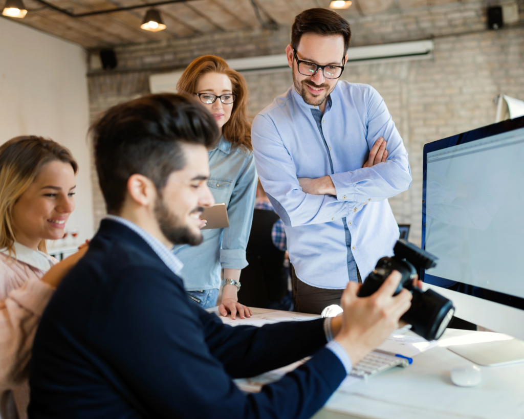 Videographer filming cinematic event footage