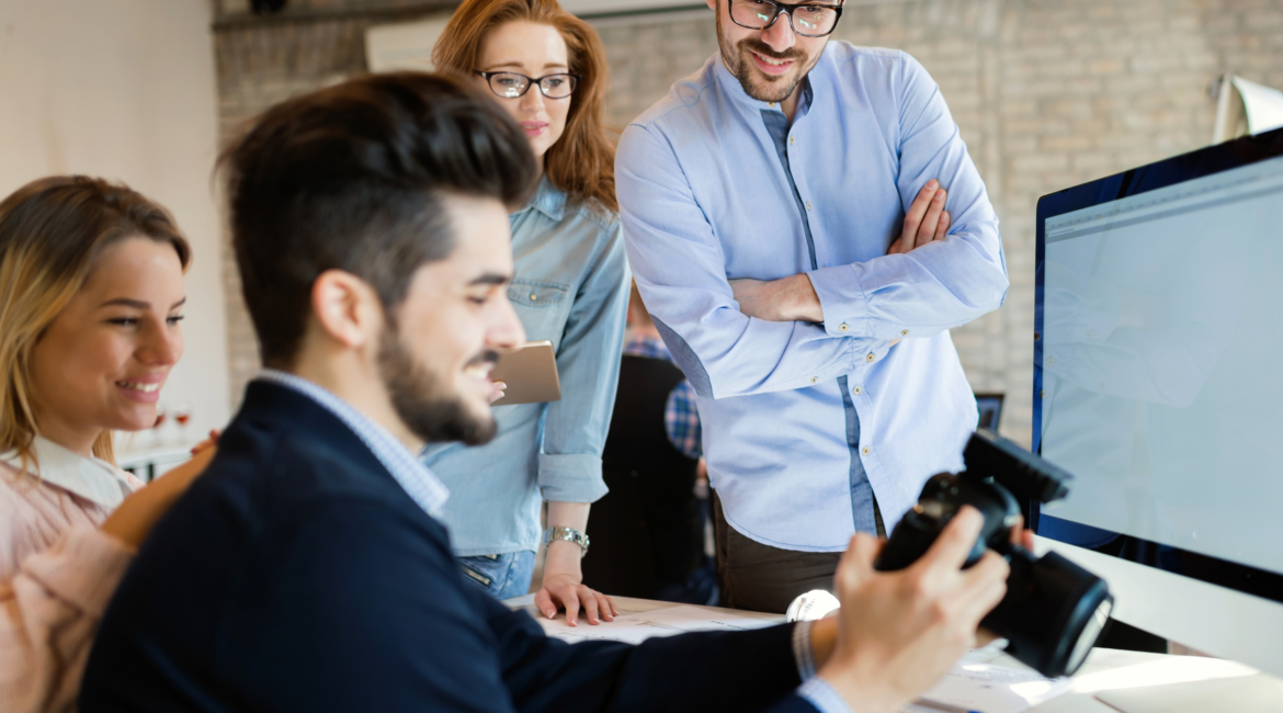 Videographer filming cinematic event footage