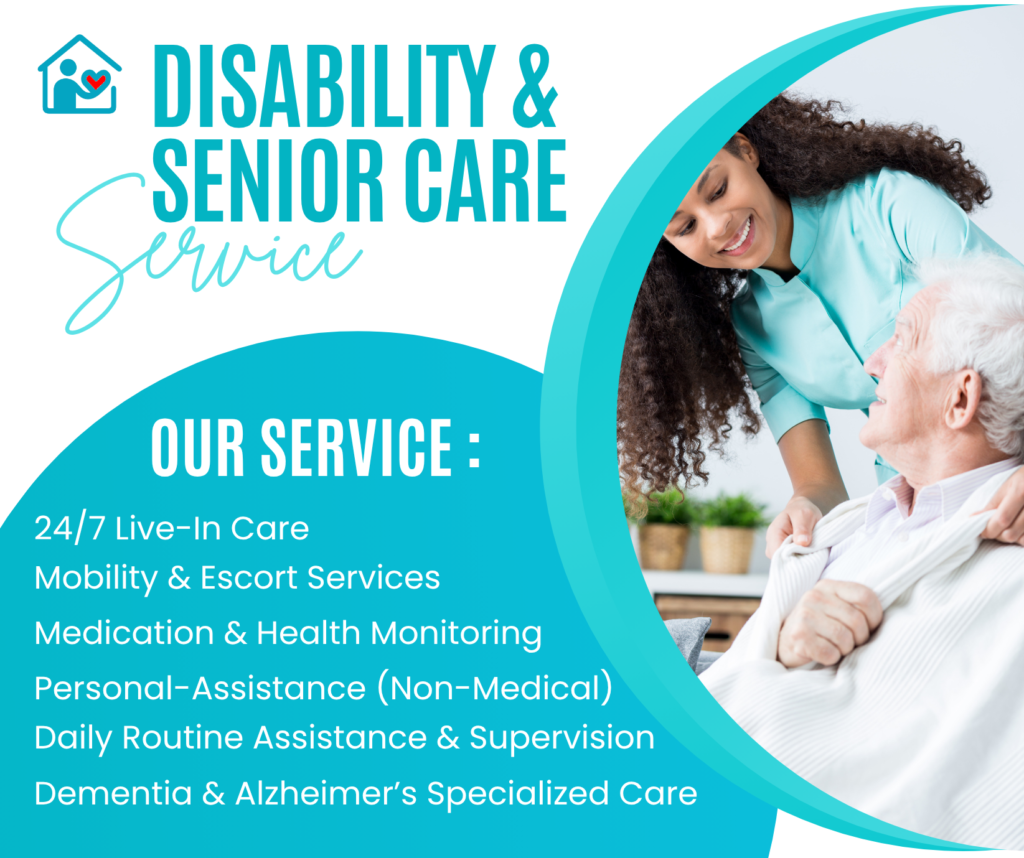 Disability and senior care services in Toronto – 24/7 live-in care, mobility assistance, dementia support