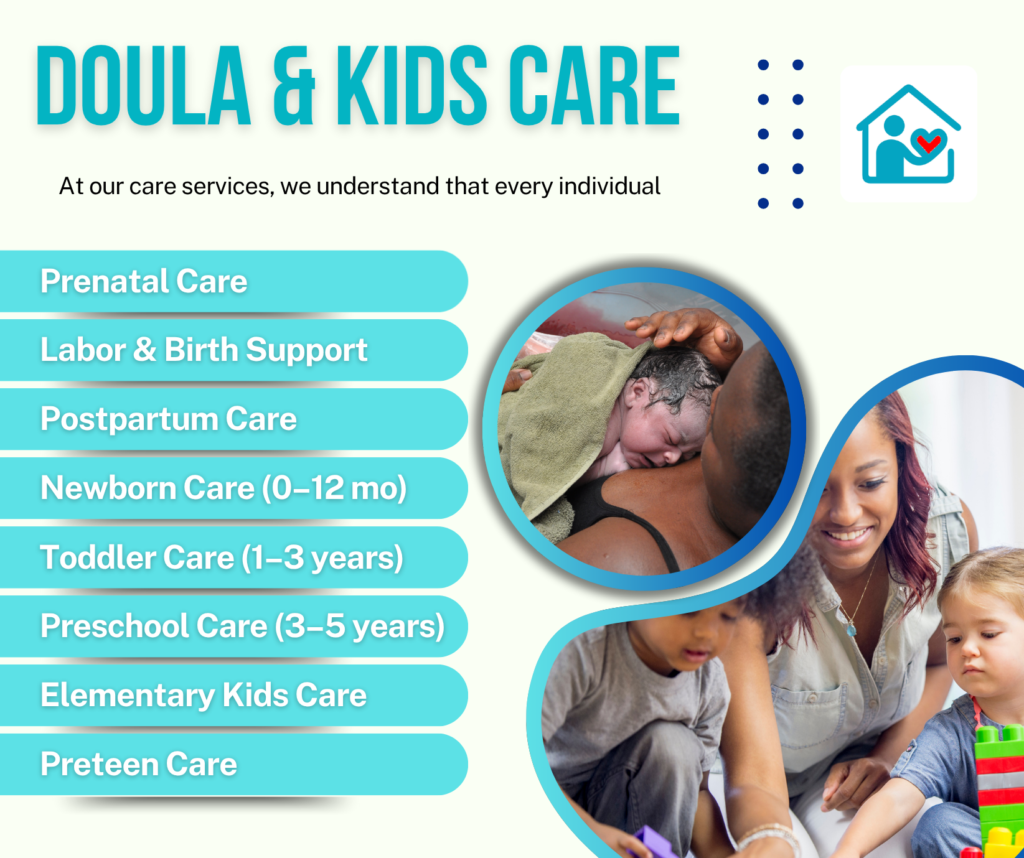 Doula and kids care services in Toronto – prenatal care, postpartum support, newborn and toddler care