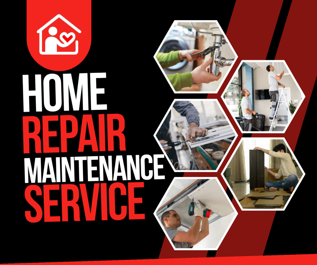 General home repair and maintenance services including fixing, installation, and small handyman tasks.