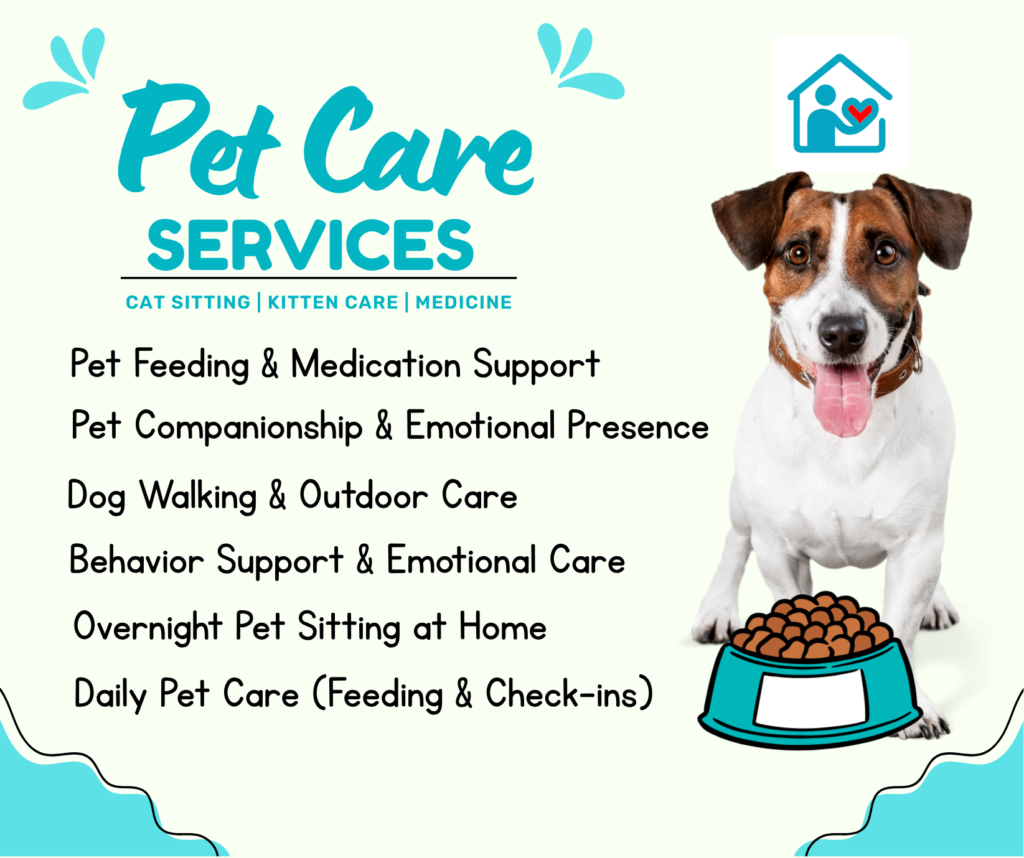 Professional pet care services in Toronto – pet feeding, dog walking, pet sitting, and emotional support