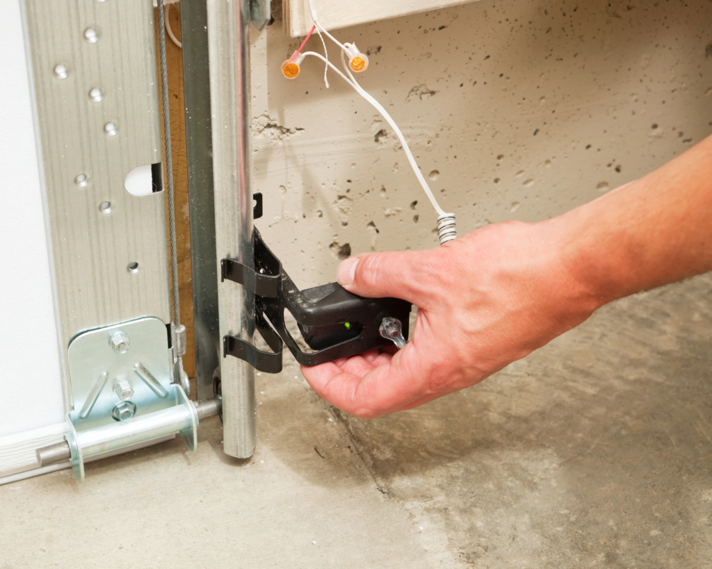 Motion detector sensor installed in a home hallway